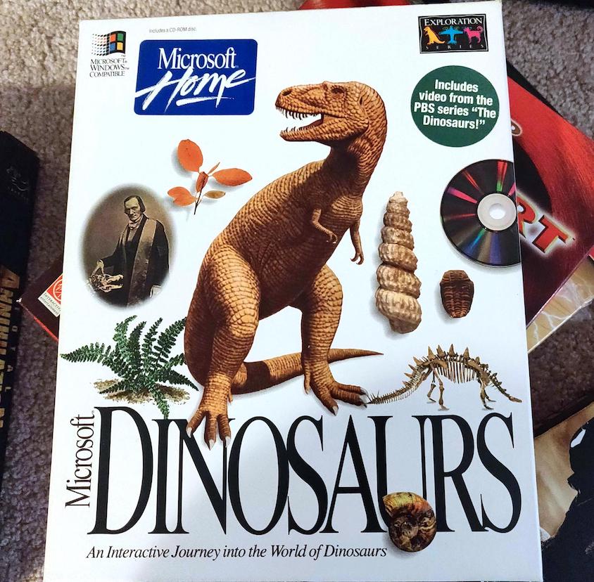 Microsoft Dinosaurs Box Cover (1993)